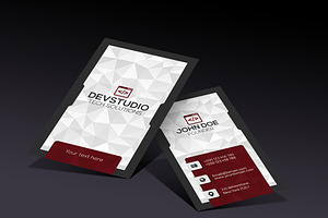 Red modern business card