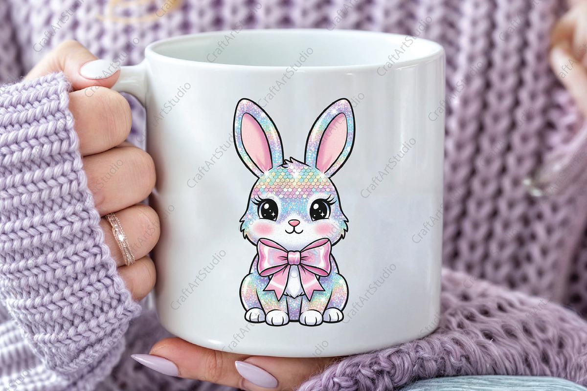 Sparkly Dazzle Coquette Easter Bunny, an Illustration by CraftArtStudio (Photo 2 of 4)