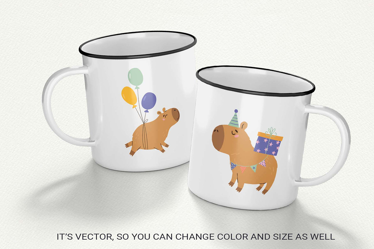 Capybara Birthday Clipart, an Animal Illustration by Irina Ostapenko (Photo 5 of 8)