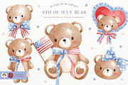 Coquette 4th of July Bear png, an Animal Illustration by Chonnieartwork (Thumbnail 1 of 4)