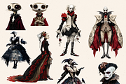 PECULIAR GOTHIC PEOPLE CLIPART, a Person Illustration by Daring Digies (Thumbnail 5 of 10)