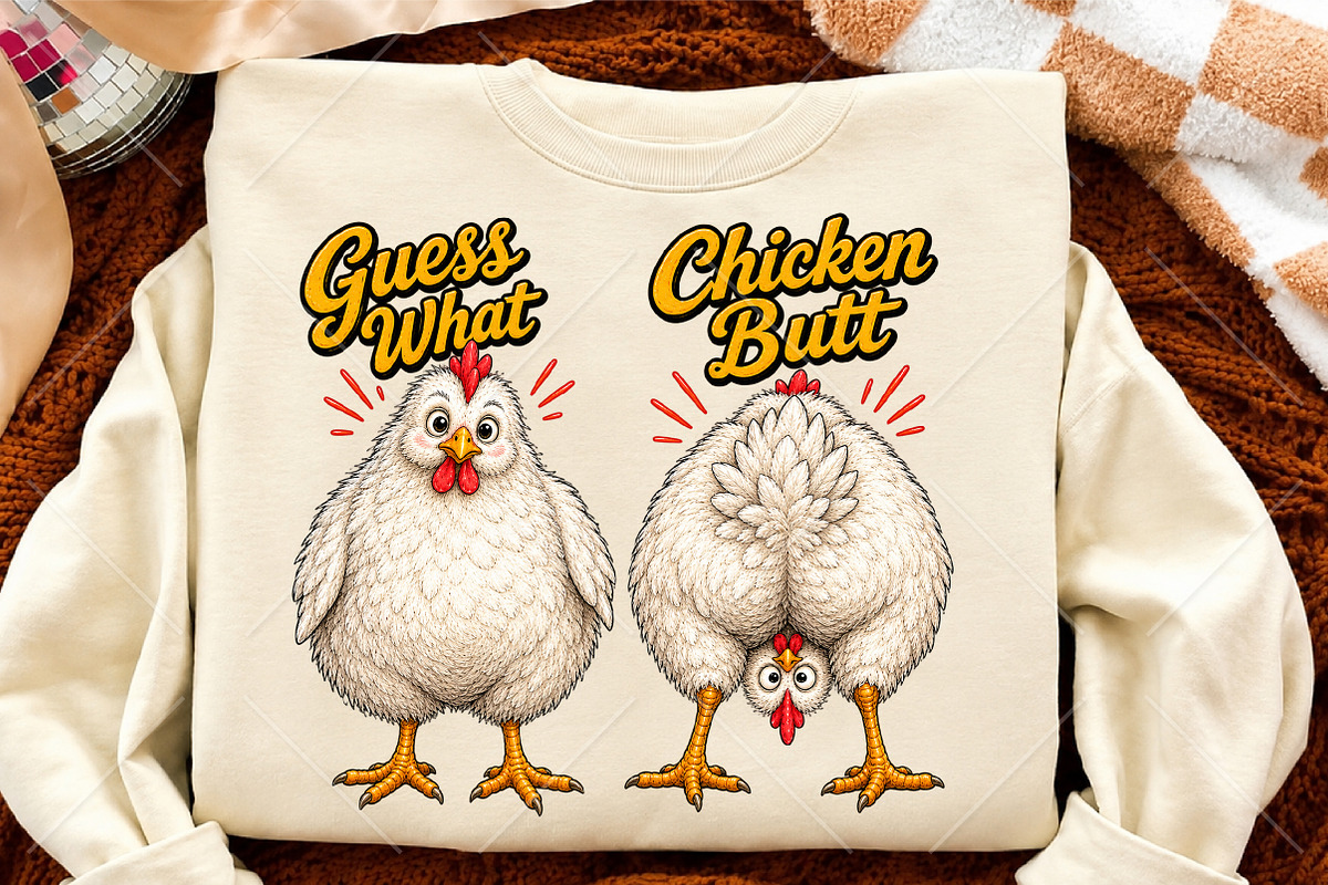 Funny Guess What Chicken Butt Design, a Seasonal Illustration by Canvas Craft (Photo 4 of 6)