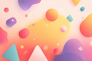 Colorful abstract shapes create a lively background for modern design projects, a Photo by AlyaAnd