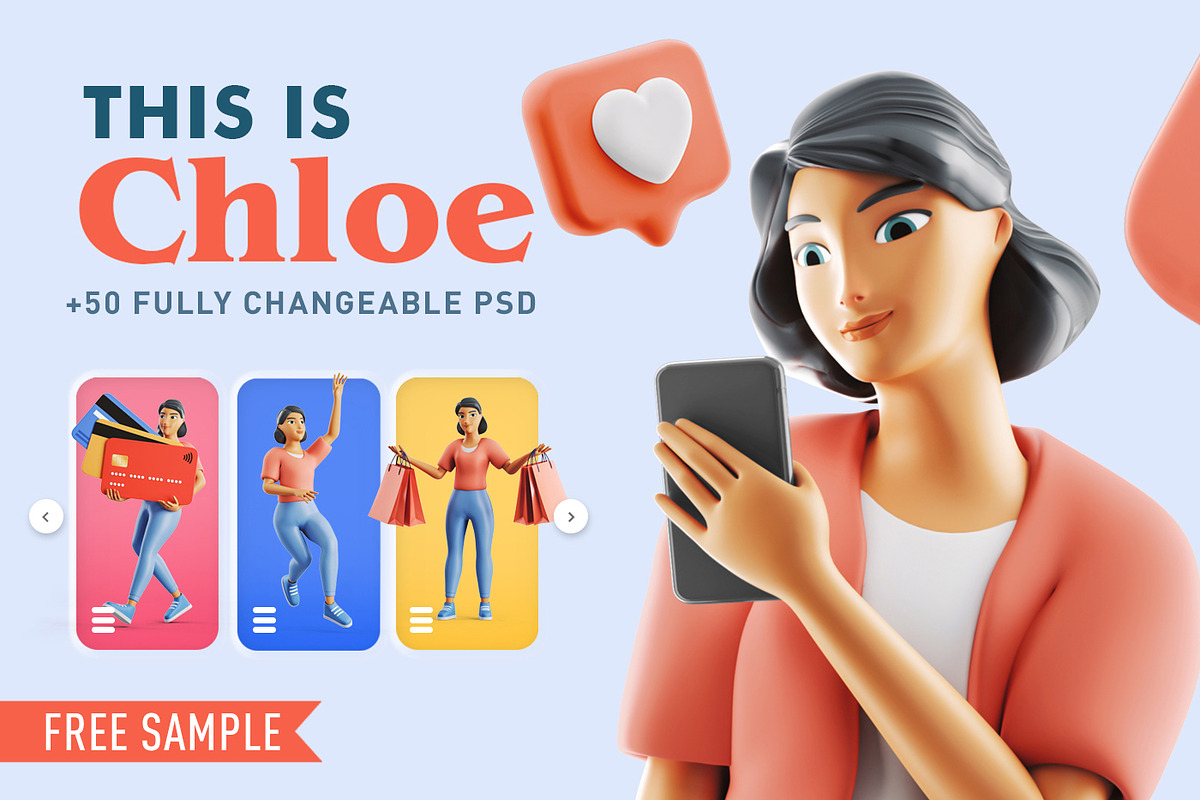 THIS IS CHLOE | 3d character set, a Work Illustration by As Good As Possible (Photo 1 of 7)