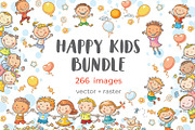 Happy Cartoon Kids Bundle, an Illustration by Bubert Art (Thumbnail 1 of 5)