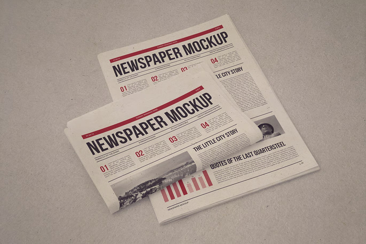 Newspaper Mock-up, an Advertising Mockup by zippypixelstudio (Photo 4 of 14)