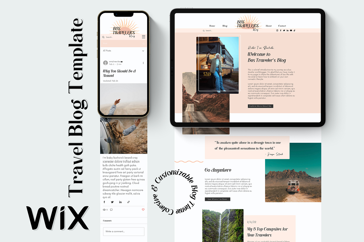 Retro Sunset Travel Blog for WIX, a Wix Template by Emaline Audra Design Co. (Photo 1 of 4)
