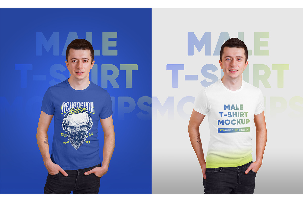 Male T-Shirt PSD Mockups Vol3, a Shirt Mockup by Hi, Mock-Up! (Photo 4 of 10)