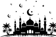50 Ramadan Iftar Silhouette Bundle, an Illustration by Gfx_Store (Thumbnail 45 of 49)