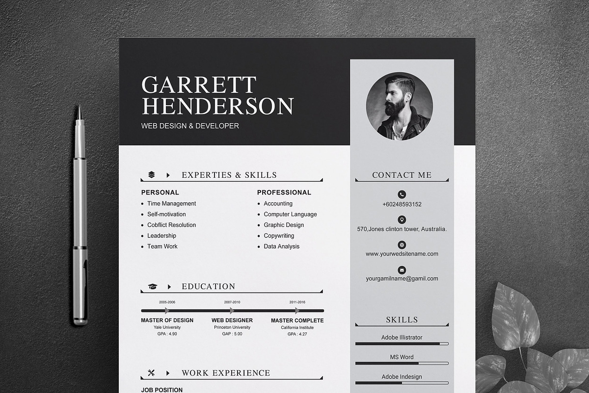 Resume/CV Bundle | 200+ for $29, a Resume Template by ResumeInventor (Photo 29 of 207)
