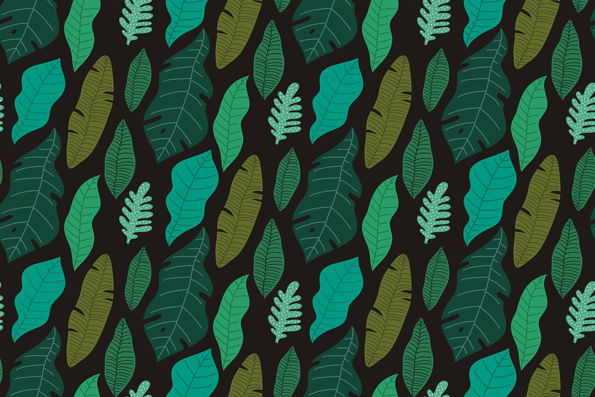 Tropical Leaves, pattern, prints, a Decorative Illustration by Barkova Nadya (Photo 7 of 7)