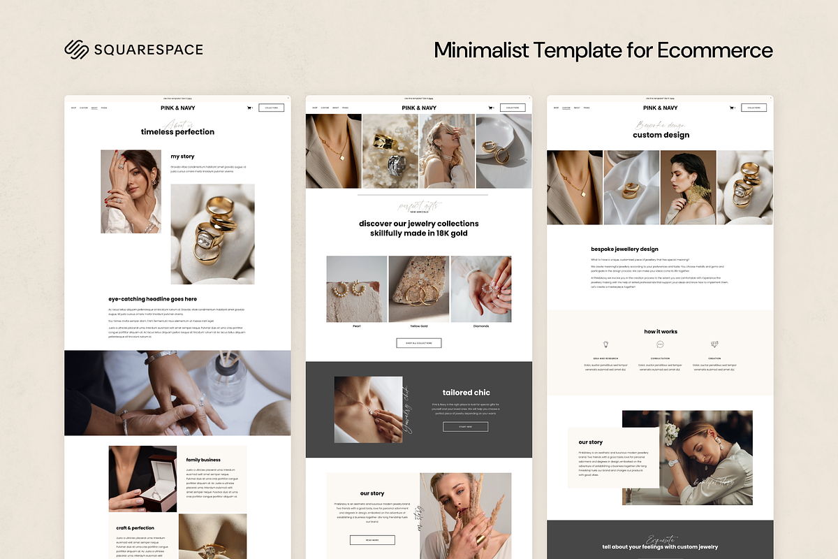 Squarespace Template: Pink&Navy, a Squarespace Template by Applet Studio (Photo 2 of 6)