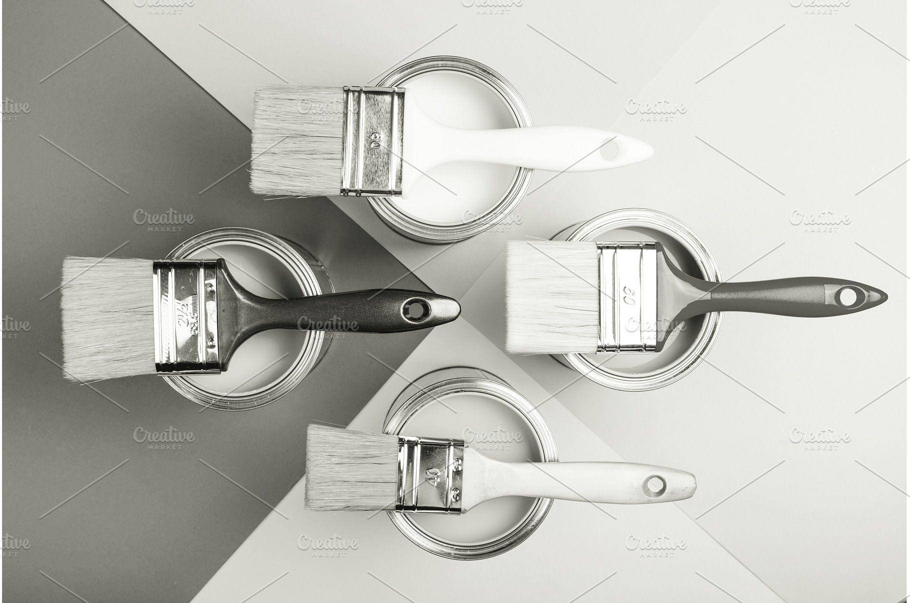 Paint brushes and cans creating, a Background Photo by Anna Efetova