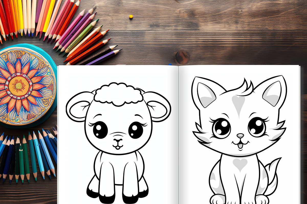 Farm Animals Coloring Pages for Kids, a Brochure Template by LA Design (Photo 6 of 10)