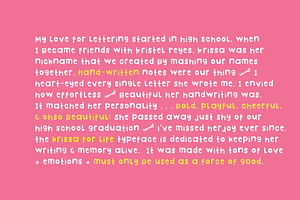 Krissa For Life Handwriting Font