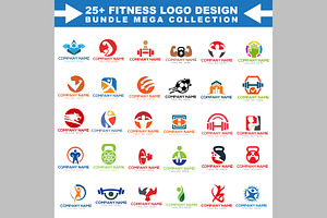 25+ Fitness Logo Design Mega Bundle, a Branding & Logo Template by ArmanHossen75