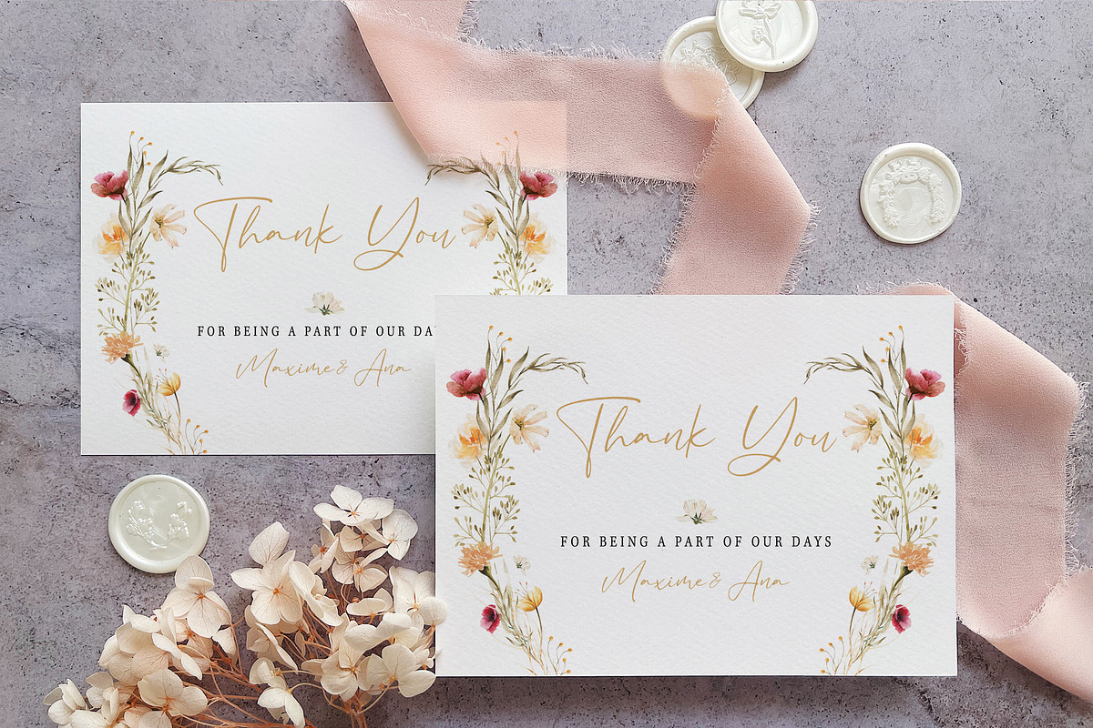 Wildflower Wedding Invitation Suite preview 5