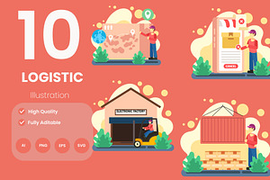 Logistic Illustration Pack, an Illustration by baii09
