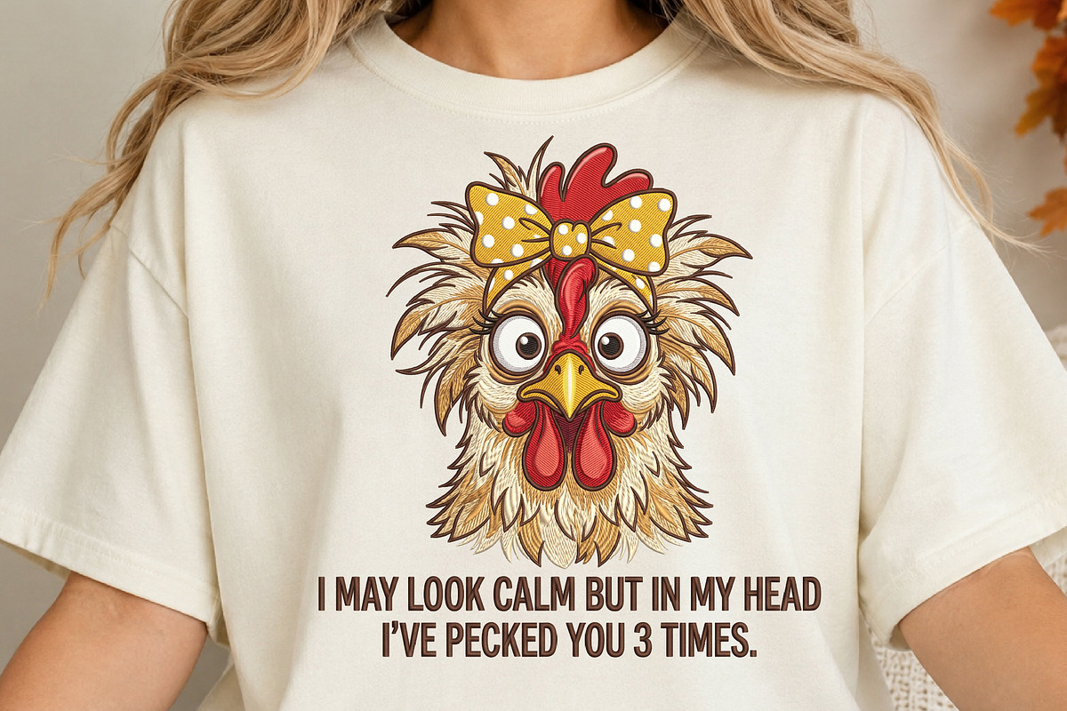 Funny Chicken Pecked You PNG, an Object Illustration by DreamCafeArt (Photo 4 of 6)