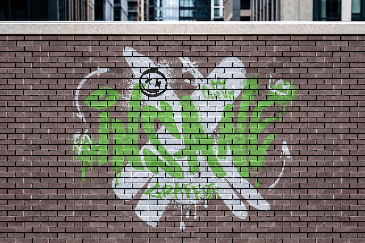 Urban Brick Wall Mural Mockup, an Advertising Mockup by Design Squad (Photo 4 of 4)