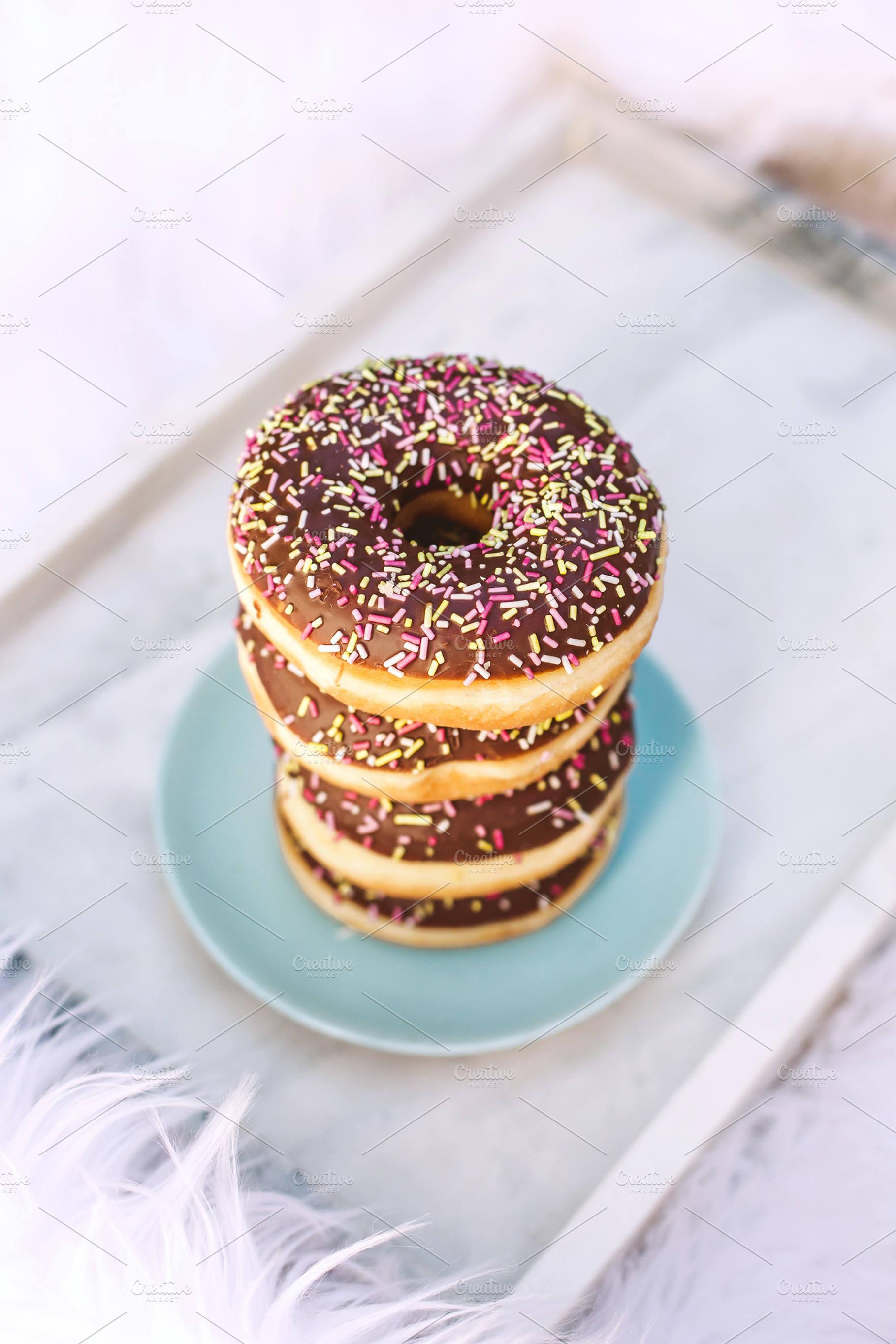 Donut stack stock photo stock photo containing donut and donuts, a Food & Drink Photo by The Snap Shop