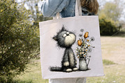 Whimsical Floral Spring Cat Clipart, a Seasonal Illustration by Canvas Craft (Thumbnail 6 of 7)