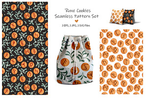 Rune Cookies Seamless Pattern Set