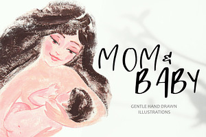 Mom And Baby Illustrations