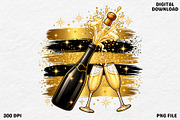 New Year Champagne Celebration PNG, an Object Graphic by Zahyl Studio (Thumbnail 1 of 7)