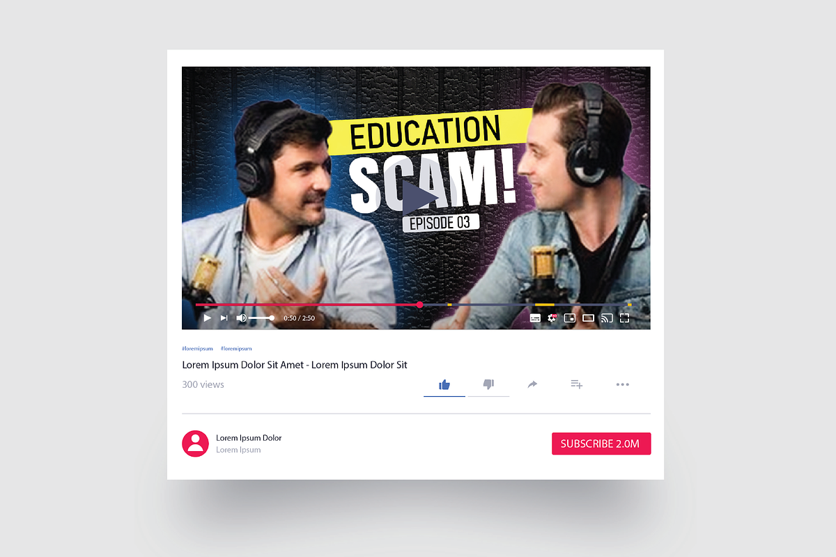 Podcast YouTube Thumbnails Template, a Social Media Template by Workhu (Photo 1 of 2)