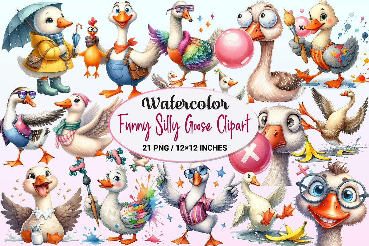 Funny Silly Goose Clipart., a Graphic by CitraGraphics (Photo 1 of 4)