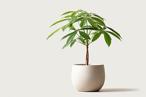Pachira tree in a beige clay pot, a Nature Photo by MistyDay