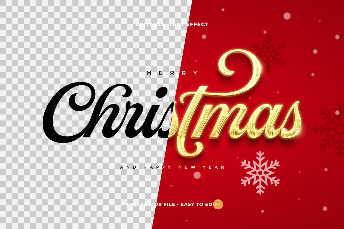 Merry Christmas Gold Text Effect, a Layer Style Add-On by zdson (Photo 2 of 2)
