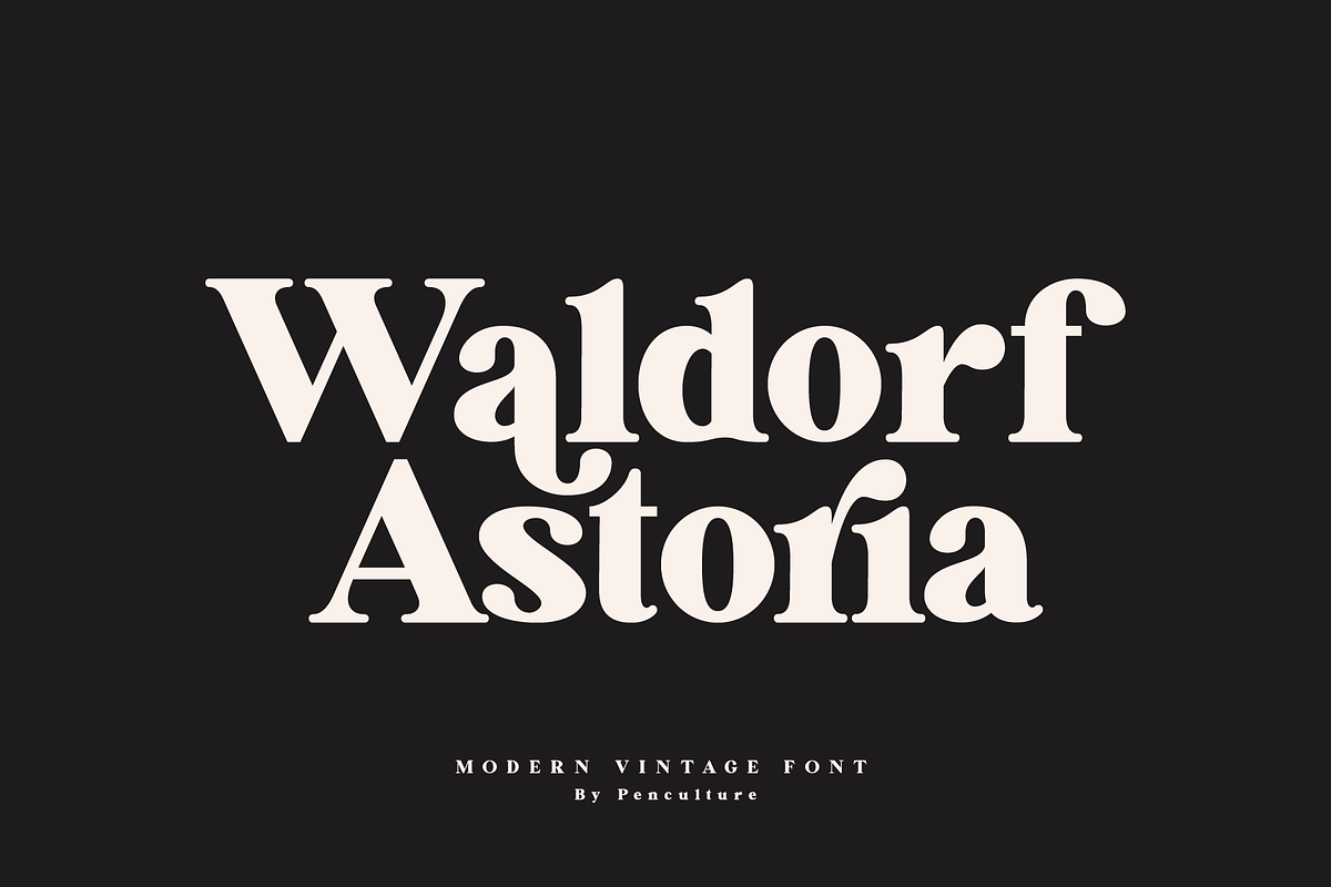 Waldorf Astoria Modern Vintage Font, a Serif Font by Pen Culture (Photo 1 of 11)