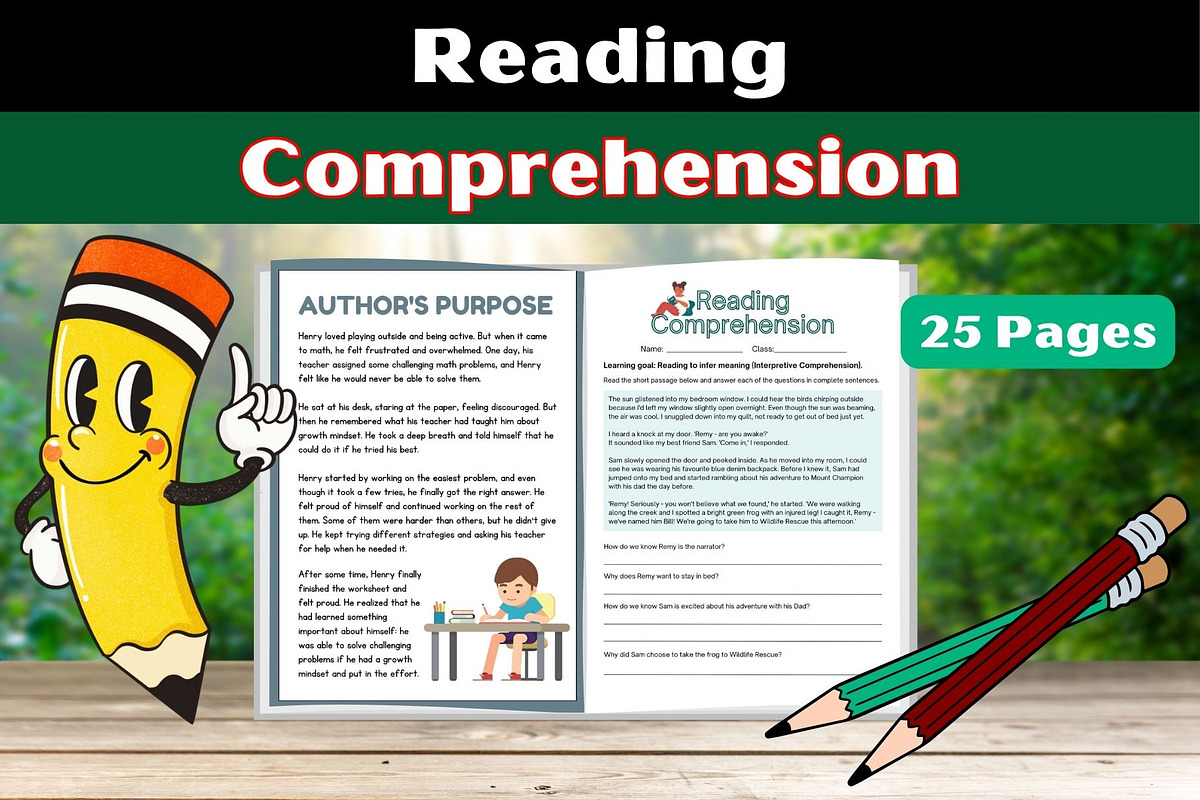 Reading comprehension passages pages, a Templates & Theme by Premium Digital Templates (Photo 1 of 4)