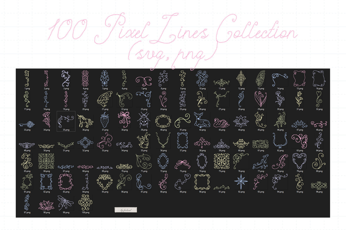 100 Pixel Lines Collection, an Object Graphic by Feelsoul (Photo 10 of 10)