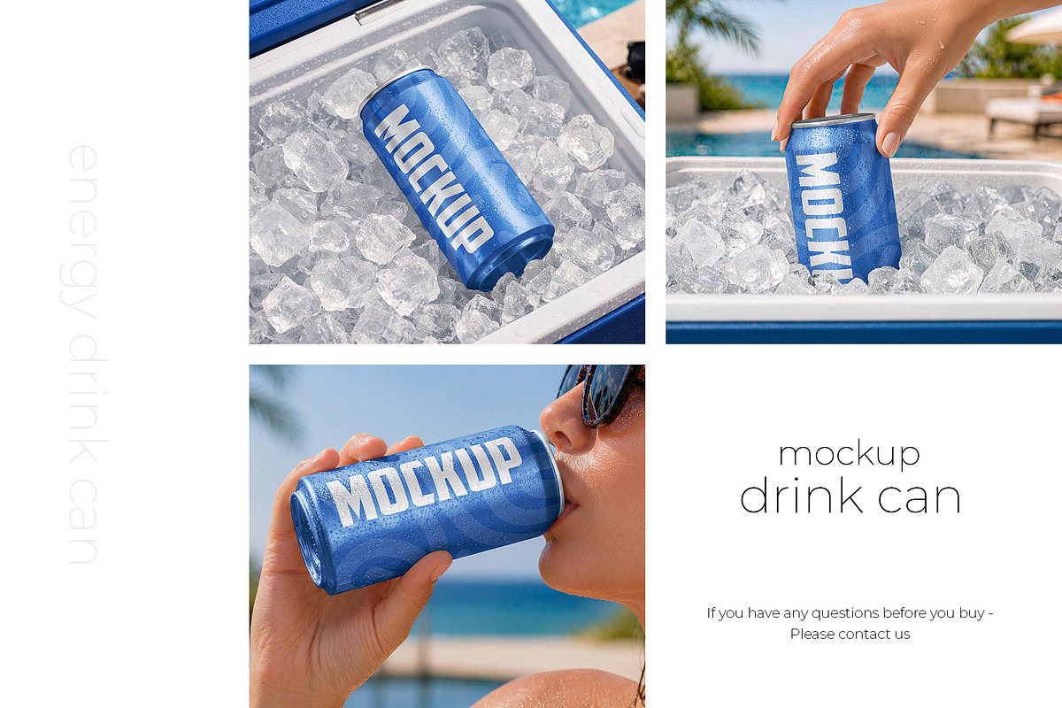 Energy Drink Can Mockup Set, a Packaging Mockup by Country4k (Photo 5 of 5)