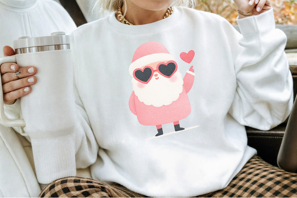 Pink Santa Valentines Clipart Bundle, an Illustration by Sublimation Artist (Photo 4 of 6)