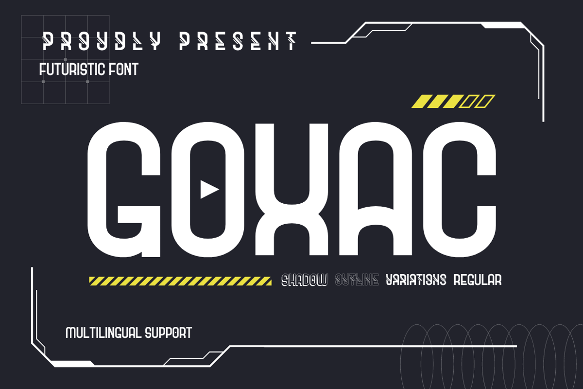 Goxac | Futuristic Font, a Sans Serif Font by twinstd (Photo 1 of 13)