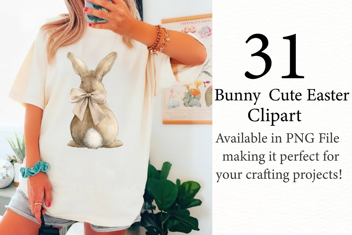 Bunny Clipart, Cute Easter Clipart, an Illustration by Designworld (Photo 2 of 7)