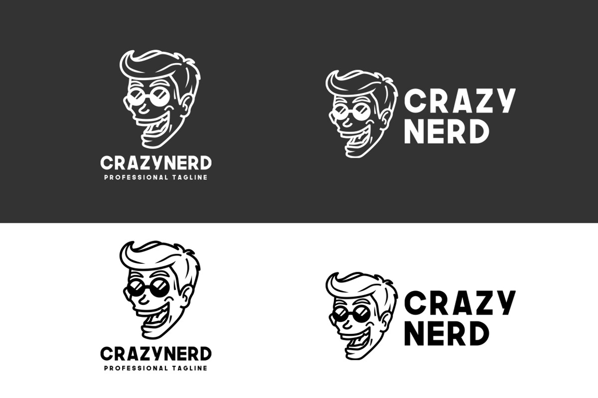 Crazy Nerd Logo Template, a Branding & Logo Template by dien96 (Photo 3 of 3)