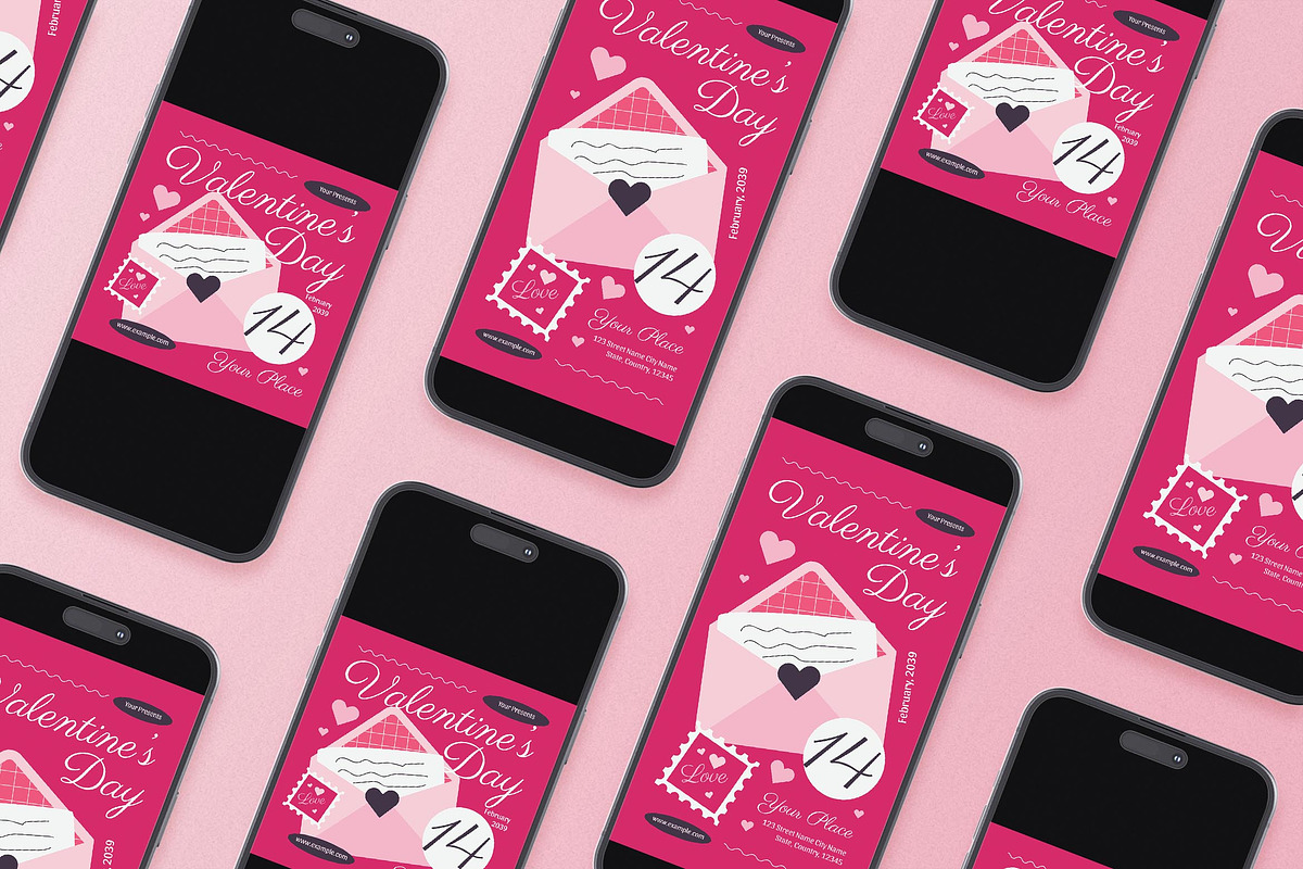 Pink Elegant Valentine Day Flyer Set, a Flyer Template by Aiyari Graphic (Photo 2 of 3)
