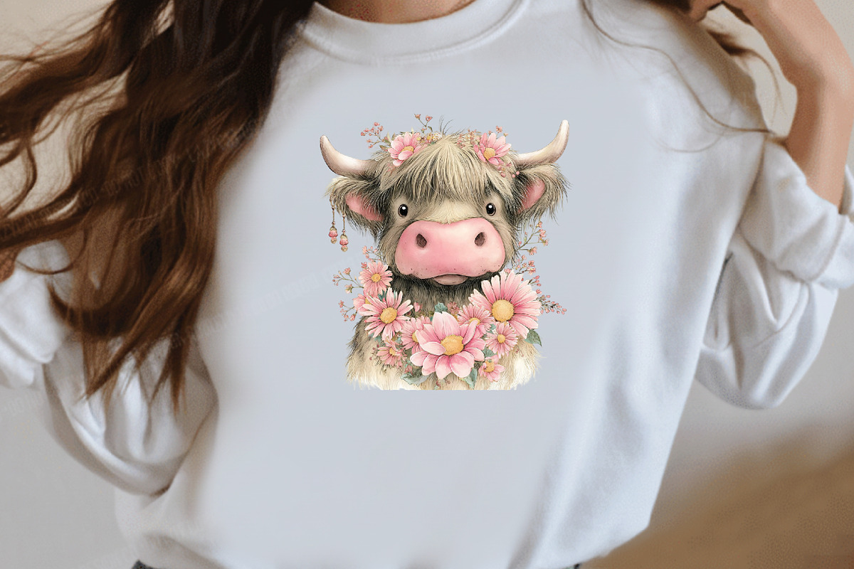 Whimsical Summer Highland Cow Clipar, an Illustration by Designworld (Photo 7 of 8)