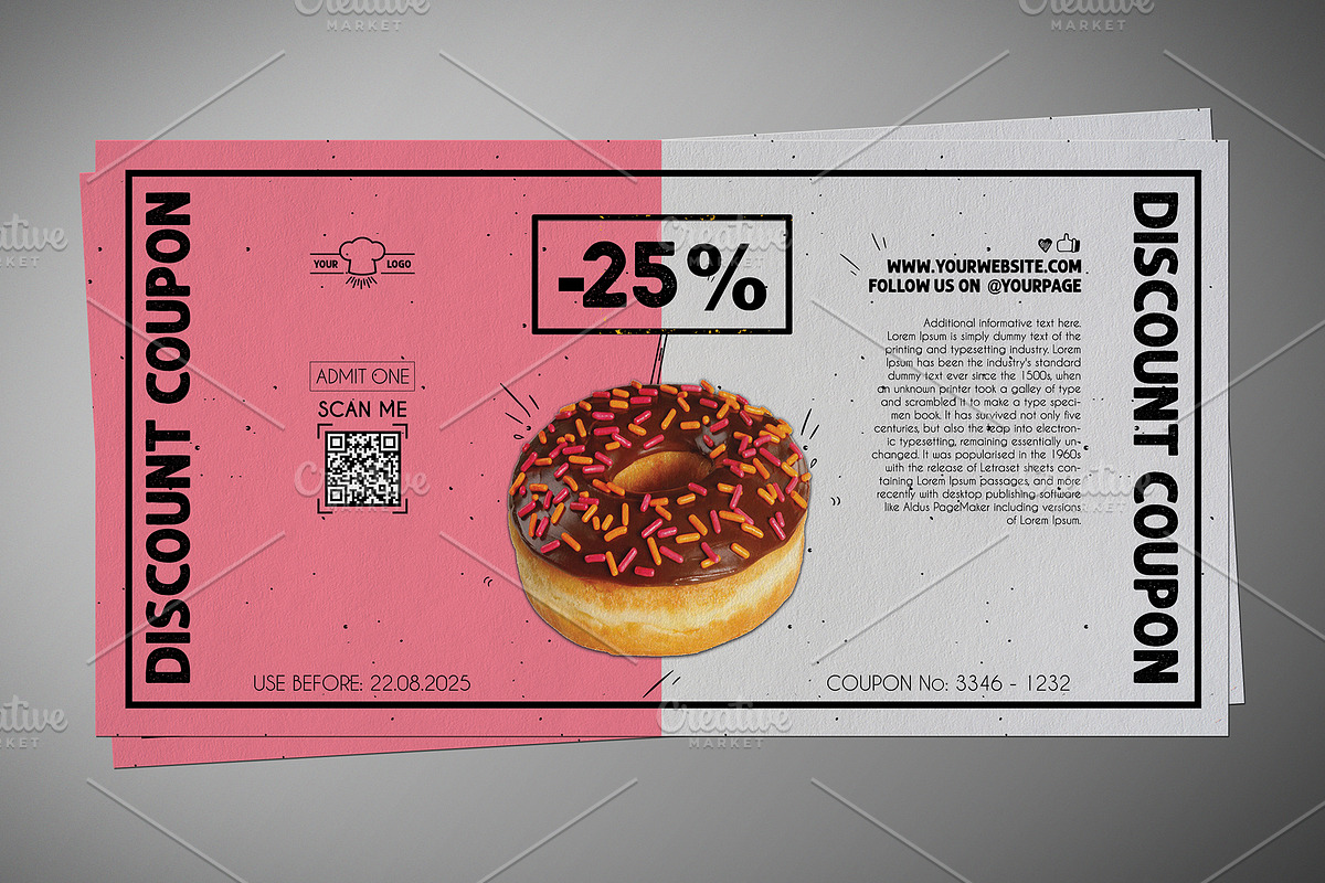 Fast Food Discount Coupon 021, a Card Template by Tzochko (Photo 8 of 8)