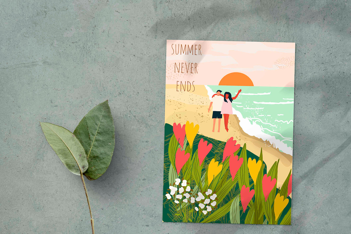 Summer mood, vibes cards set, a Seasonal Illustration by NataLyaroArt (Photo 3 of 9)