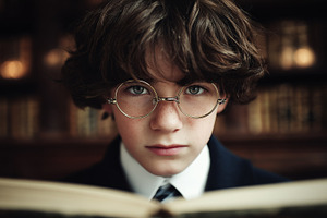 Young boy with curly hair and round, a Person Photo by MistyDay