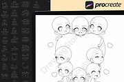50 Procreate Chibi Base Group Stamps, a Brush Add-On by DrawingStoryShop (Thumbnail 5 of 7)