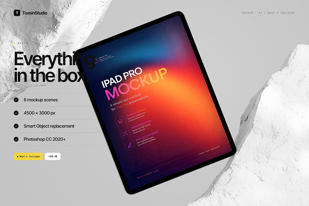 ROKK - iPad Pro Mockup, an iPad Mockup by Toasin Studio (Photo 7 of 8)