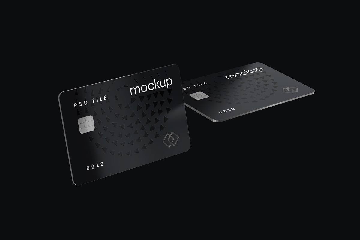 Flying Bank Cards Mockup Set, an Advertising Mockup by mockupatelier (Photo 7 of 9)