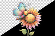 Cartoon Butterfly Flower Clipart, an Illustration by Watercolor design (Thumbnail 6 of 8)